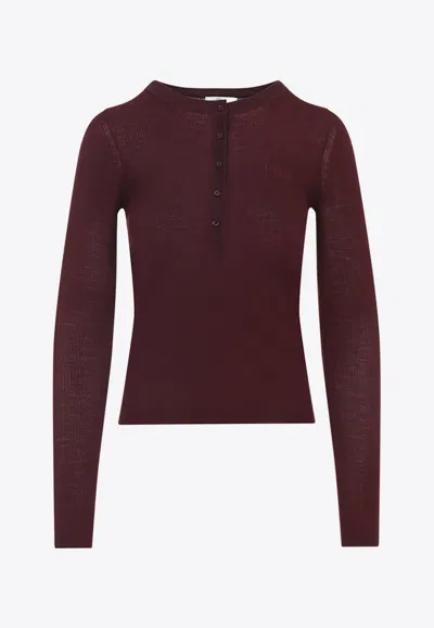 Chloé Wool And Silk Sweater In Burgundy
