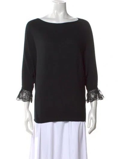 Pre-owned Chloé Wool Bateau Neckline Sweater In Black