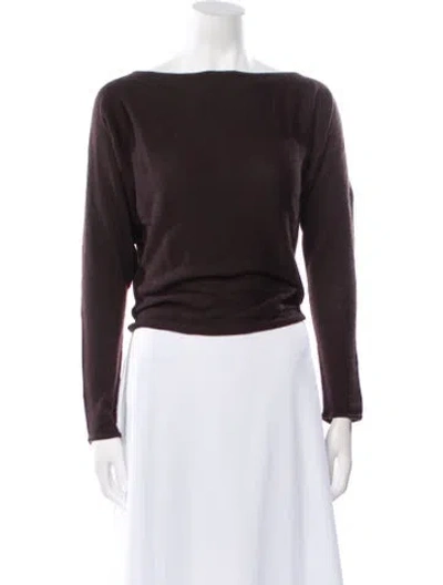 Pre-owned Chloé Wool Bateau Neckline Sweater In Brown