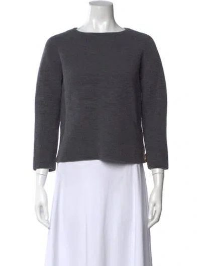 Pre-owned Chloé Wool Bateau Neckline Sweater In Gray
