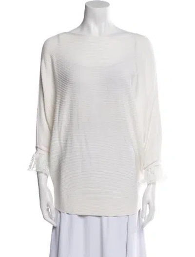 Pre-owned Chloé Wool Bateau Neckline Sweater In Neutral