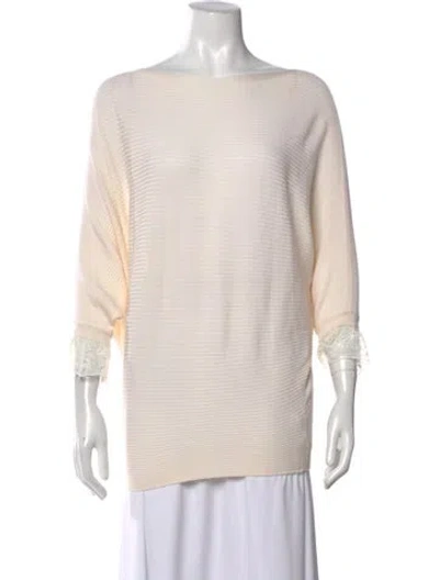 Pre-owned Chloé Wool Bateau Neckline Sweater In Neutral