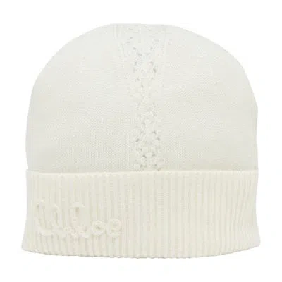 Chloé Wool Beanie In White