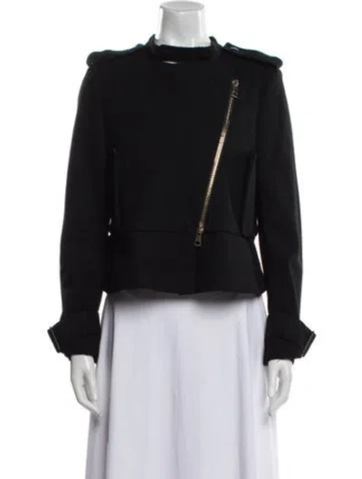 Pre-owned Chloé Wool Biker Jacket In Black