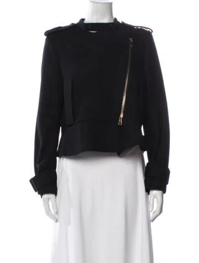 Pre-owned Chloé Wool Biker Jacket In Black