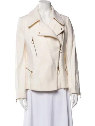 Pre-owned Chloé Wool Biker Jacket In Neutral