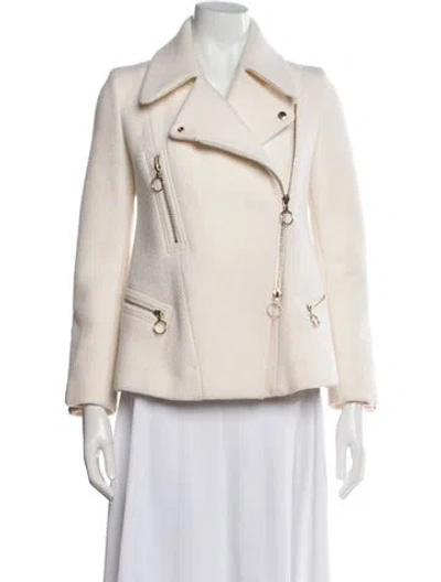 Pre-owned Chloé Wool Biker Jacket In Neutrals