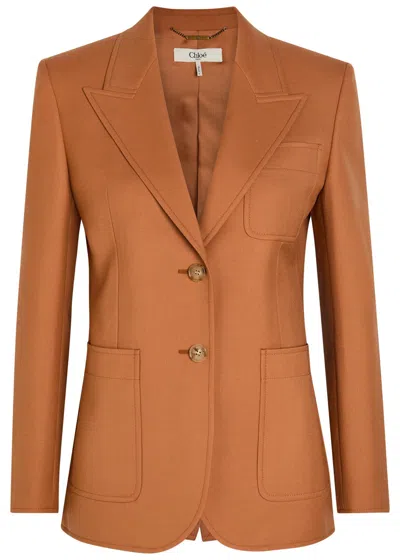 Chloé Chloe Wool Blazer In Brown