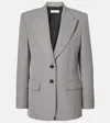 Chloé Tailored Jacket In Wool Grain De Poudre Grey Size 6 100% Wool, Horn Bubalus Bubalis, Farmed, Coo Ind In Grey