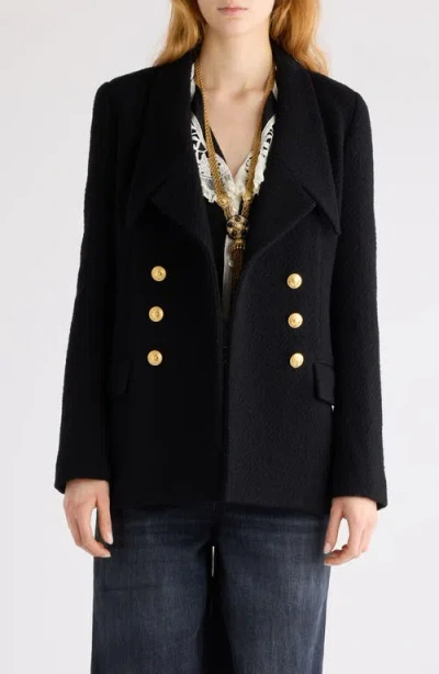 Chloé Wool Blend Bouclé Peacoat