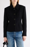 Chloé Chic Virgin Wool Stretch Jacket With Soft Cotton-viscose Lining In Black