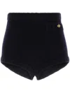Chloé Chloe Women Navy Blue Wool Blend Shorts In Blue