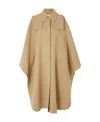 Chloé Hooded Cape Coat Beige Size Xs/s 70% Wool, 30% Cashmere, Horn Bubalus Bubalis, Farmed, Coo India In Nude