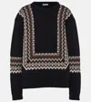 Chloé Wool-blend Jacquard Sweater In Black