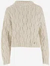 Chloé Iconic Milk Short Knitted Sweater In Bianco