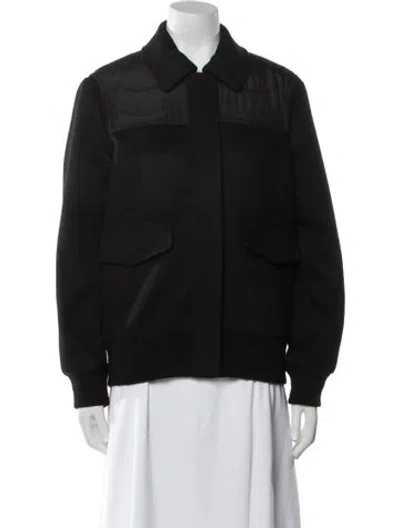 Pre-owned Chloé Wool Bomber Jacket In Black