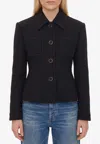 Chloé Chic Virgin Wool Stretch Jacket With Soft Cotton-viscose Lining In Black