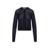 Chloé Navy Blue Fitted Cardigan In Wool Knit