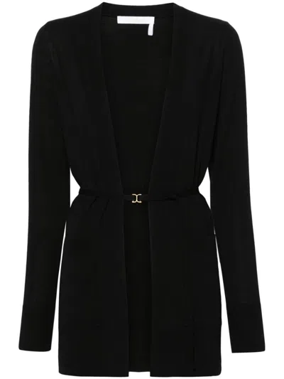 Chloé Wool Cardigan In Black