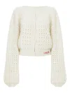 Chloé Milkcolored Wool And Cashmere Knit Cardigan In White