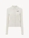 Chloé Embroidered-logo Cardigan In White