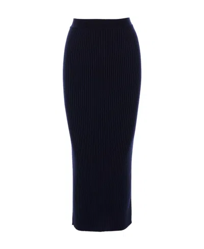 Chloé Wool Cashmere Knitted Skirt In Black