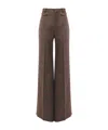 Chloé Wool Check High-rise Flared Pants In Brown