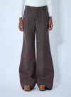 Chloé Chloe Checked Flared Wool Trousers In Brown