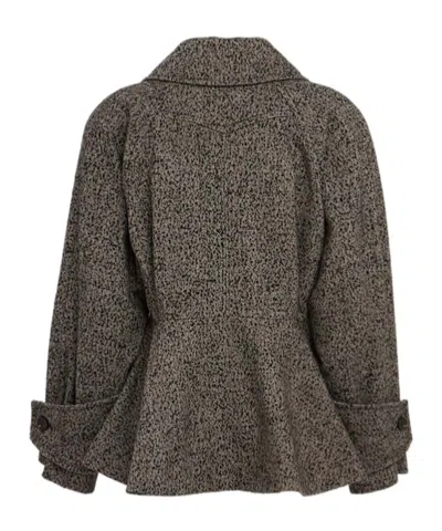 Chloé Wool Chevron Jacket In Brown