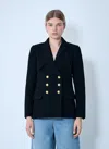Chloé Cascade-lapel Double-breasted Boucle Jacket In Black