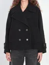 Chloé Double-breasted Black Coat In Wool Blend