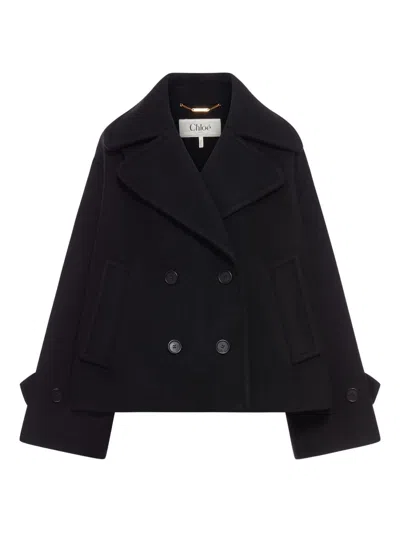 Chloé Wool Coat In Black