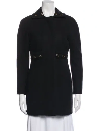 Pre-owned Chloé Wool Coat In Blue