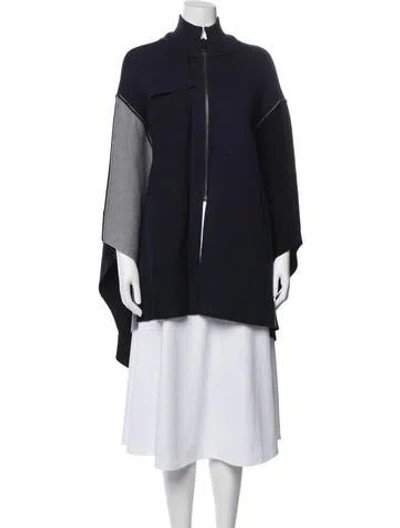 Pre-owned Chloé Wool Coat In Blue