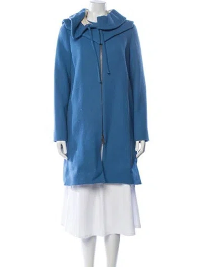 Pre-owned Chloé Wool Coat In Blue