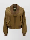 Chloé Women Nylon Bomber Jacket In Brown