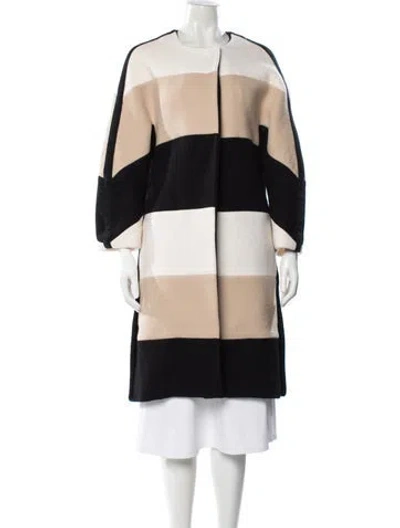 Pre-owned Chloé Wool Colorblock Pattern Coat
