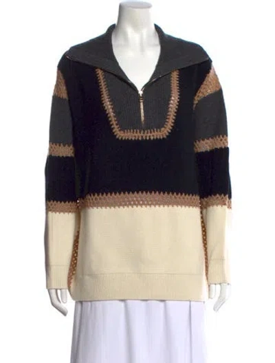 Pre-owned Chloé Wool Colorblock Pattern Sweater