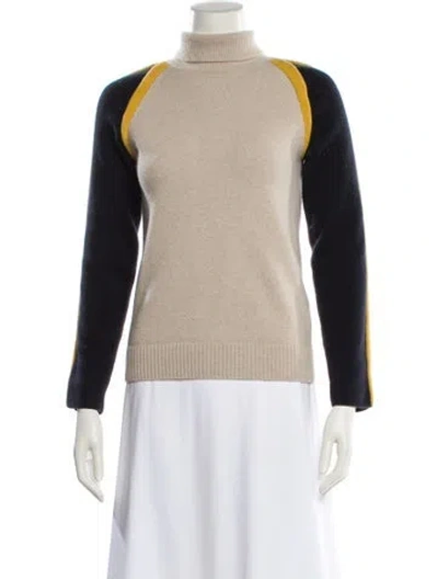 Pre-owned Chloé Wool Colorblock Pattern Sweater In Neutral