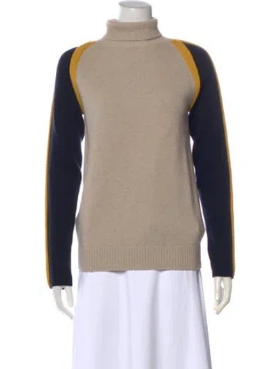 Pre-owned Chloé Wool Colorblock Pattern Sweater In Neutral