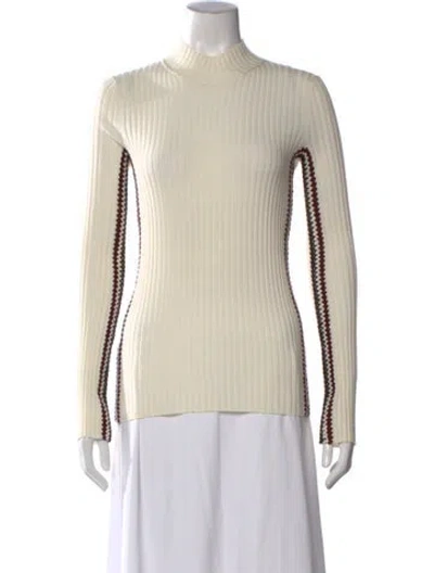 Pre-owned Chloé Wool Colorblock Pattern Sweater In Neutral
