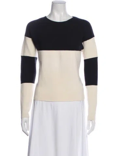 Pre-owned Chloé Wool Colorblock Pattern Sweater In White