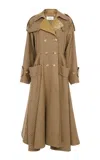 Chloé Wool-cotton Houndstooth Trench Coat In Brown