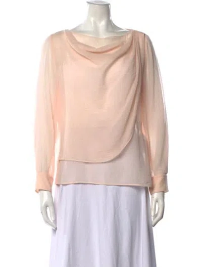 Pre-owned Chloé Wool Cowl Neck Blouse In Pink