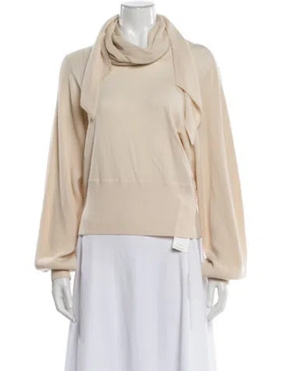 Pre-owned Chloé Wool Cowl Neck Sweater In Neutral