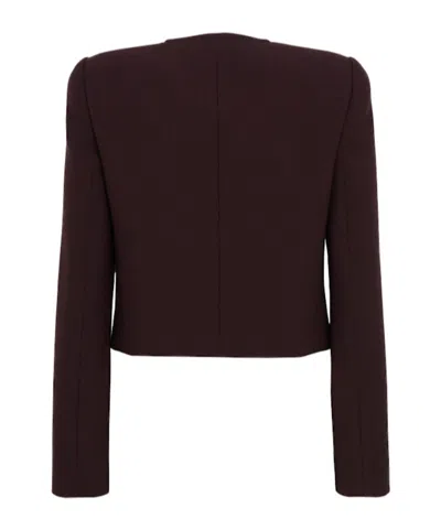 Chloé Wool Crepe Blazer In Brown