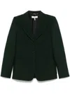 Chloé Double Breasted Wool Blazer In Green