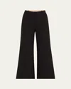 Chloé Wool Crepe Flare Ankle Trousers In Black