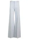 Chloé Wool Crepe Flared Trousers Light Blue