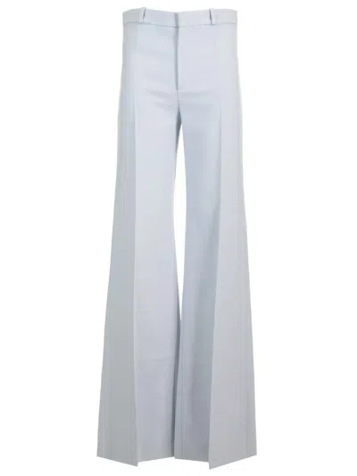 Chloé Wool Crepe Flared Trousers Light Blue